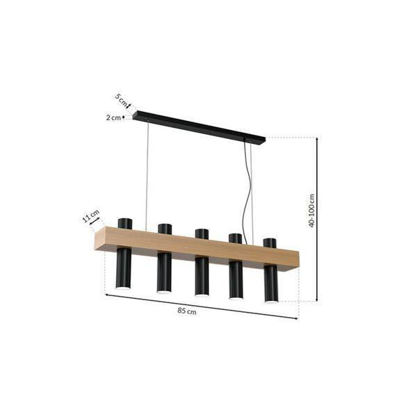 Nowoczesna lampa wisząca WEST BLACK 5xGU10 MLP5511