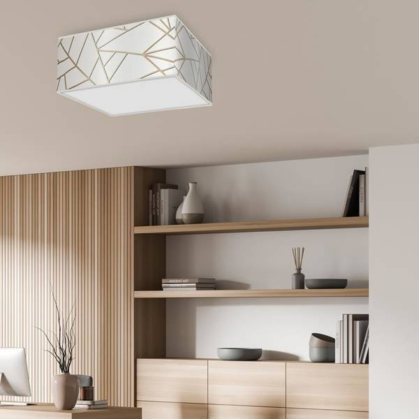 Lampa sufitowa ZIGGY WHITE, MLP7563, biały/złoty, 2x60W E27