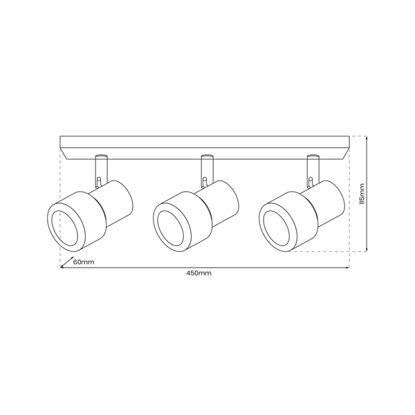 Lampa Sufitowa Cino 3xGU10 Biały + Chrom
