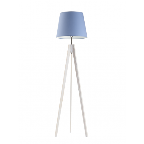 Podłogowa lampa drewniana do pokoju dziecka ARUBA brązowy klosz.