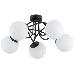 Lampa sufitowa ALFA BANKO CZARNO-BIAŁA 5xE14 51cm | 63201