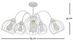 LAMPA SUFITOWA ARCANA 5 SZARA KULA