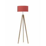 Lampa podłogowa do pokoju dziecka drewniana Magiczny Cylinder różowy abażur 1XE27
