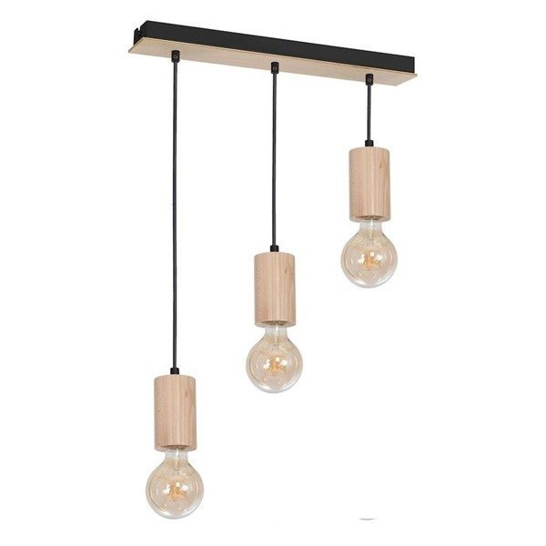 Lampa wisząca nowoczesna drewniana listwa LINES III drewno/czarny szer. 62cm