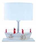 Lampa stołowa dla dzieci Statek drewniany biały