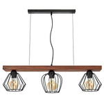Lampa wisząca OZZY BLACK / WOOD 3xE27 60W MLP6252