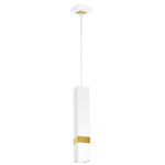 Nowoczesna lampa wisząca VIDAR WHITE/GOLD 1xGU10 MLP6275