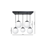 Nowoczesna lampa wisząca prostokąt LIMA BLACK 5xE14 MLP6525