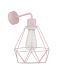 Lampa ścienna do pokoju dziewczynki różowa pastelowa druciak w stylu loft Carmen 1 