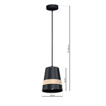 Nowoczesna lampa wisząca VENEZIA BLACK 1xE27 MLP5450