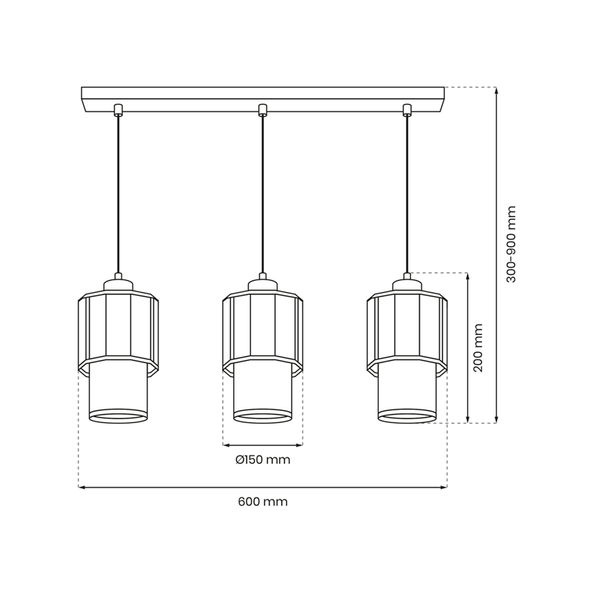 Lampa wisząca BLANCO, MLP8365, biały/transparentny/złoty, 3x60W E27