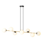 Nowoczesna lampa wisząca nad wyspę biało- złota GRAVITY 8 BL OPAL