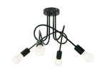Lampa sufitowa do pokoju młodzieżowego czarna Mondo 4 Loft 