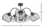 LAMPA SUFITOWA ARCANA 5 GRAFIT KULA