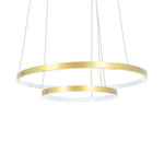 Lampa wisząca LED 40W 50cm podwójny ring złota Lune 32-76281