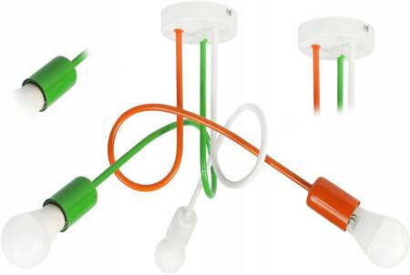 Lampa sufitowa dla dziecka kolorowa Mondo 3 loft