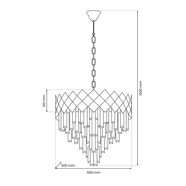 Lampa wisząca CARISMA, złoty/transparentny, 9x40W E14, ML8892