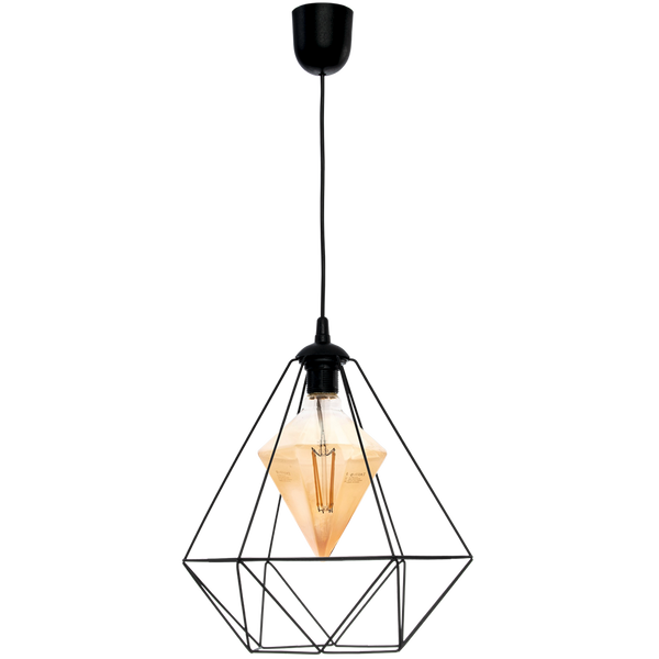 Lampa wisząca ALAMBRE BLACK 1xE27 4W żarówka w zestawie