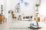 Lampa sufitowa do pokoju chłopca i dziewczynki  niebieska Edison Loft 2xE27 Led 