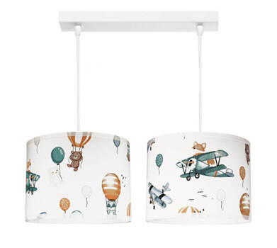 Lampa sufitowa do pokoju dziecka z motywem samolotu 2xE27