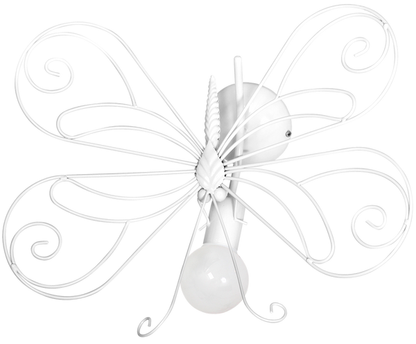 Kinkiet do pokoju dziewczynki MOTYL 2, biały, 1x60W E27, MLP5331