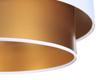 Lampa wisząca biało-złota podwójna walec średnica 60 cm