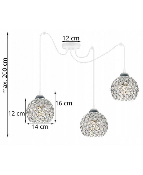 Nowoczesna Lampa Wisząca Typu Pająk SPIDER CRYSTAL 