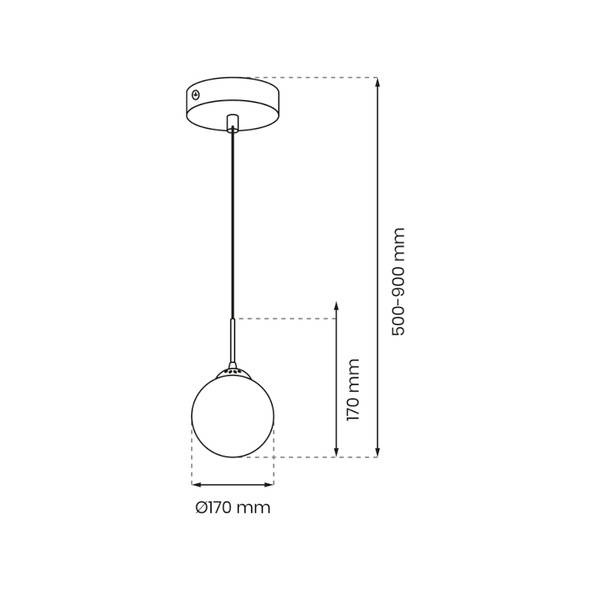 Stylowa lampa wisząca REFLEX fi 17 MLP8413, czarny/złoty, 1x40W E14