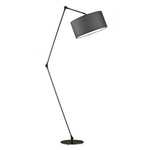 Nowoczesna regulowana lampa podłogowa BARI musztardowy abażur