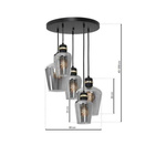 Lampa wisząca koło RICHMOND BLACK / GOLD MLP6542