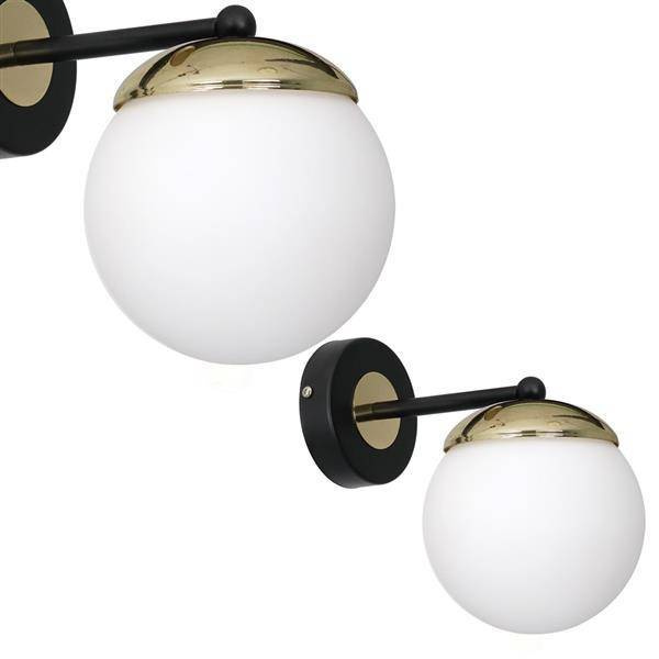 Nowoczesna lampa ścienna kinkiet SPARTA BLACK / GOLD MPL6512