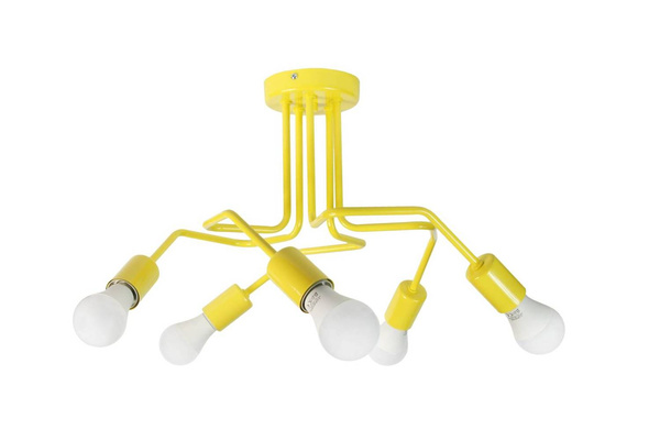 Lampa sufitowa do pokoju dziecięcego żółta w stylu Loft nowoczesna Vanessa 5xE27