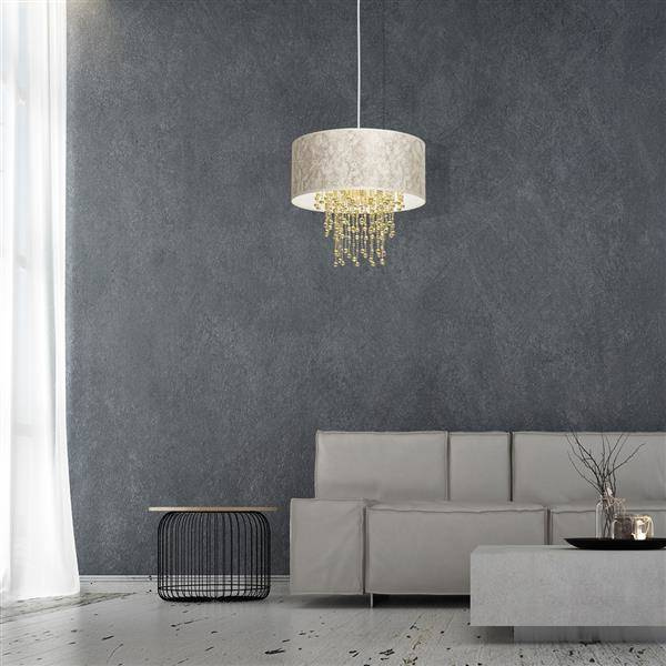 Nowoczesna lampa wisząca ALMERIA WHITE/GOLD 1xE27 MLP6446