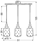 Lampa wisząca 3xE27 51cm biała stal HAMP 33-51943