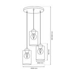Lampa wisząca CHIC, MLP8385, czarny/złoty/dymiony, 3x60W E27