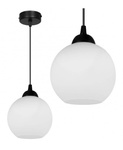 Nowoczesna lampa wisząca kulisty mleczny klosz