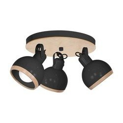 Lampa sufitowa nowoczesna plafon kula OVAL III czarny śr. 35cm