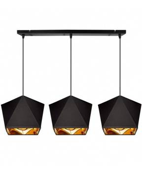 Nowoczesna Czarna Lampa Wisząca z Abażurami Złoty Środek Diament