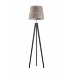 Podłogowa lampa drewniana do pokoju dziecka ARUBA brązowy klosz.