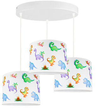 Lampa sufitowa do pokoju dziecięcego Dinozaury 3 punktowa