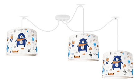 Lampa sufitowa do pokoju dziecięcego 3-punktowa z motywem misia pająk TEDDY 3xE27