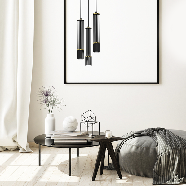 Lampa wisząca ESTILO, MLP8411, czarny/złoty, 3x40W GU10