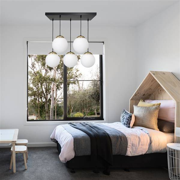 Nowoczesna lampa wisząca prostokąt SPARTA BLACK / GOLD MLP6501