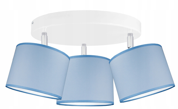 Lampa sufitowa do pokoju chłopca niebieskie abażury klasyczna Blue 3xE27