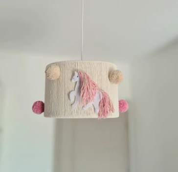 Lampa do pokoju dziewczynki w stylu Boho Koniki 35cm