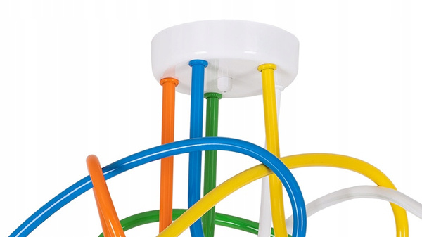 Lampa sufitowa do pokoju dziecka kolorowa Magiczny Zawijas 5xE27 Led 