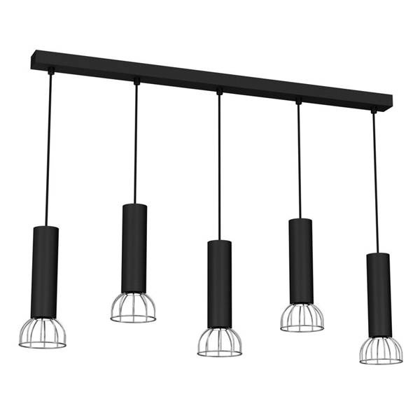 Lampa Wisząca DANTE, MLP7361, czarny/chrom, 5x8W LED GU10