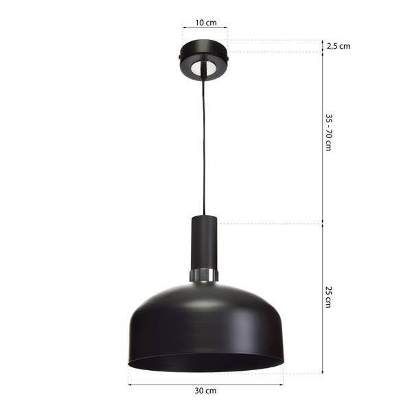 Nowoczesna lampa wisząca MALMO BLACK/CHROME 1xE27 MLP6203