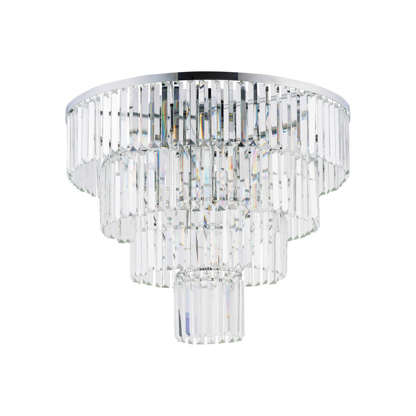 Luksusowy plafon kryształowy CRISTAL SILVER L 12x E14 40W | srebrny