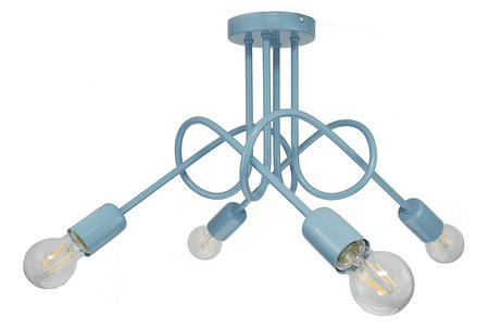 Lampa sufitowa do pokoju dziecka niebieska Mondo 4 Loft
